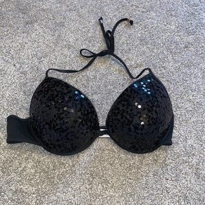 Black sequin bikini top